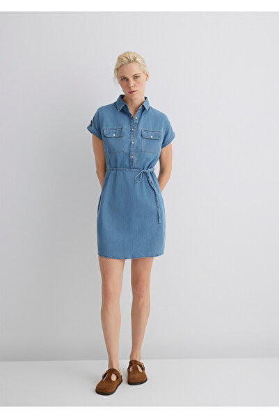 Mavi Barbara Gold Klasik Açık Jean Elbise 130548-26176