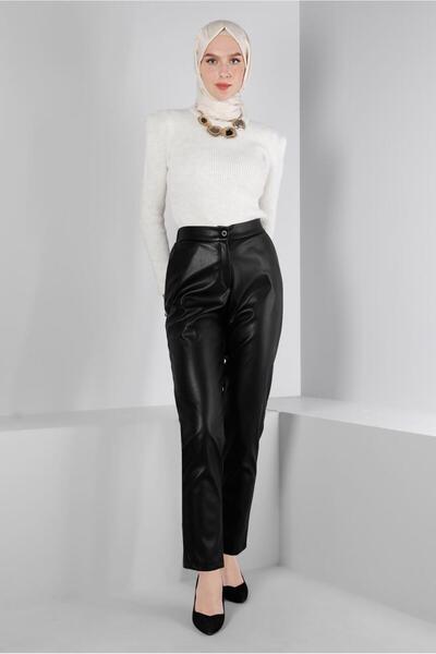 Alvina بنطلون جلدي بأزرار 70480