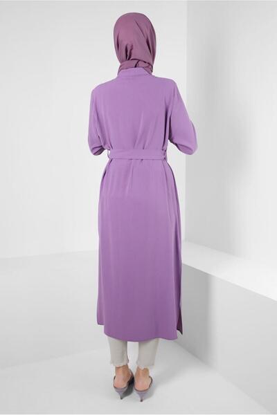 Alvina ÇİÇEK NAKIŞLI DÜĞMELİ KEMERLİ UZUN TUNİK 43732