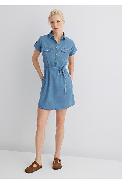 Mavi Barbara Gold Klasik Açık Jean Elbise 130548-26176