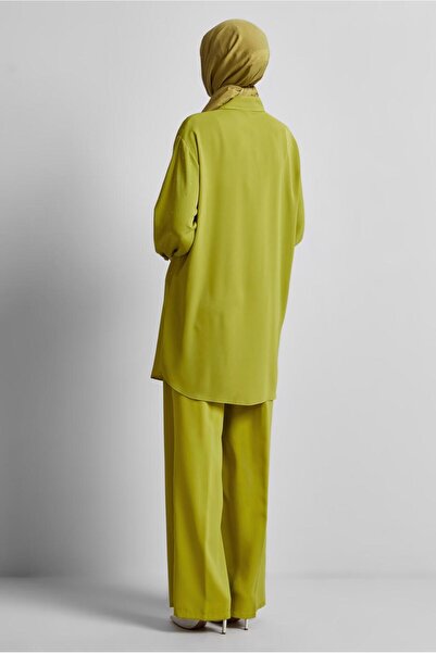 Alvina Shirt Collar Pants Suit 44797