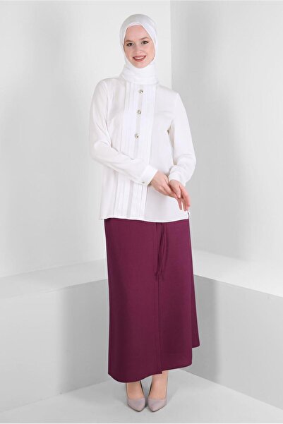 Alvina STONE DETAILED PLEATED BLUZ 43537