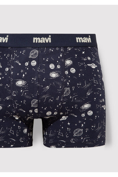 Mavi Gezegen Baskılı Lacivert Boxer 092456-33648