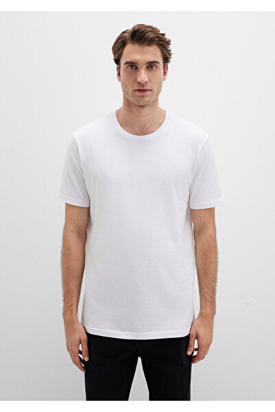 Mavi Weißes Basic T-Shirt Slim Fit / Schmaler Schnitt 065574-620