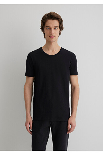 Mavi Black Flamed Fitness T-Shirt - Fitted Cut064681-900