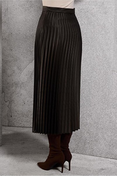 Alvina PİLİSELİ SUNİ DERİ ETEK 60633