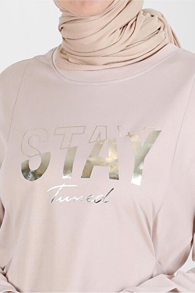 Alvina 42856 Model Print Detailed Tracksuit Tunic