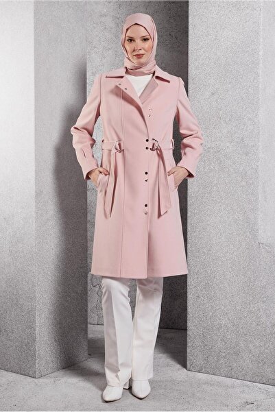 Alvina Поясний пальто з деталями та ґудзиками 90449