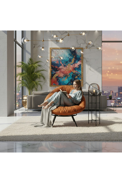 Berta Concept Floki Tekli Koltuk Berjer Turuncu