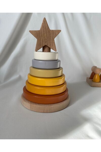tiny wood Waldorf Yıldız Kule Ahşap Yıldız Kule Kahve Pastel Renk Ekolojik Oy...