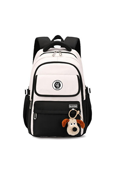 tiny wood Girl's Primary School Bag – Waterproof Fabric with Plush Keychain B...