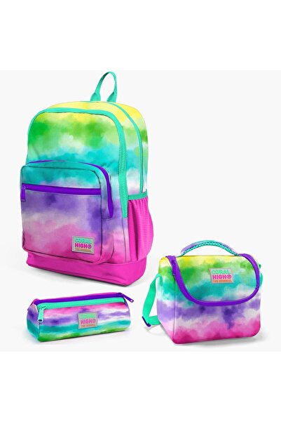 Coral High Renkli Batik Desenli 3’lü Okul Çanta Seti İlköğretim Okul Çantası,...