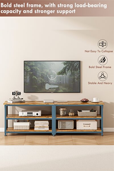 Bangiga TV Stand with Storage Shelves, 160*40*60cm TV Table, Modern Media Console for Living Room/Bedroom