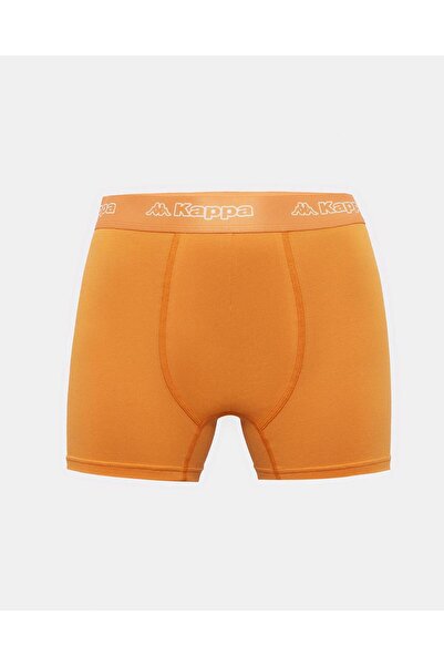 Kappa Logo Kabox Erkek Siyah-Turuncu-Lacivert Regular Fit Boxer