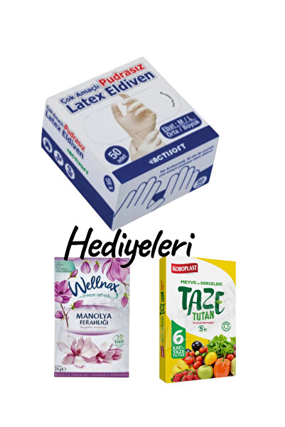 KMS HOME Actisoft M-L Pudrasız Lateks Eldiven 50'li