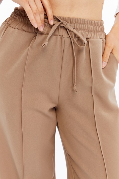 Maison La Femme Women's Elastic Waist Pocket Palazzo Trousers