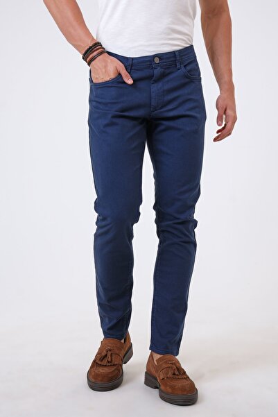 Back And Bond Lacivert Slim Fit 5 Cepli Pamuklu Denim Pantolon