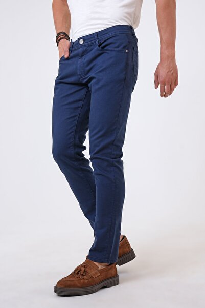 Back And Bond Lacivert Slim Fit 5 Cepli Pamuklu Denim Pantolon