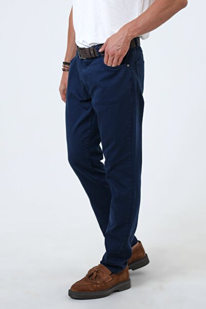 Back And Bond Lacivert Slim Fit 5 Cepli Pamuklu Kanvas Pantolon