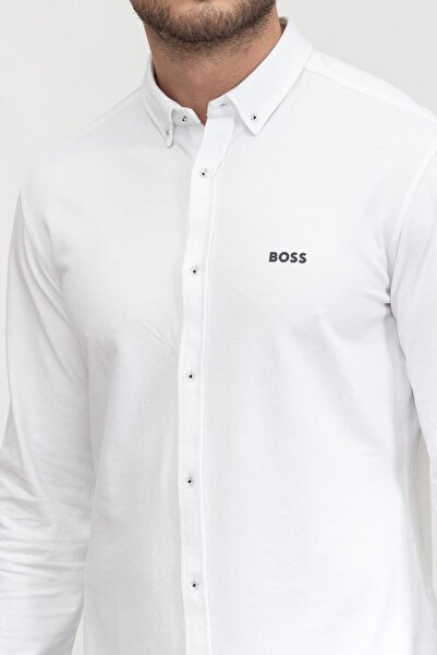 BOSS Pamuklu Relaxed Fit Düğmeli Yaka Gömlek Erkek Gömlek 50483752 100