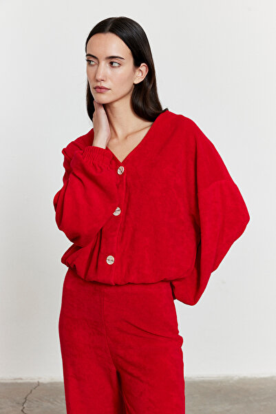 FACETTE سترة من قماش المناشف باللون الأحمر