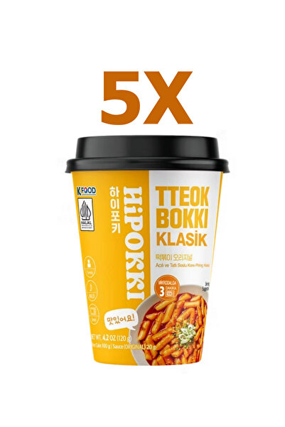 SANSKORE Hipokki Acı Ve Tatlı Soslu Kore Tteokbokki Pirinç Keki 5 x 120 G
