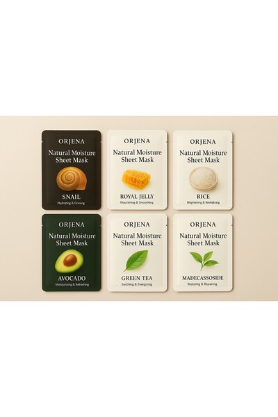 Orjena Natural Moisture Sheet Mask - Tüm Ciltlere Uygun Cilt Bakım Kağıt Maske Seti