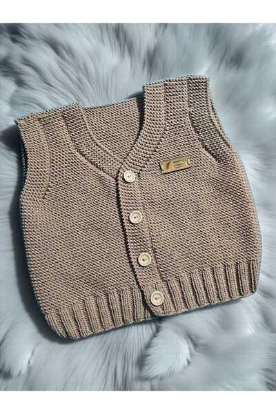 Örgü Sanatı El Örgüsü Yelek Erkek Bebek Yeleği, Örgü Yelek 2 den 3 Yaşa Kadar Giyilebilir