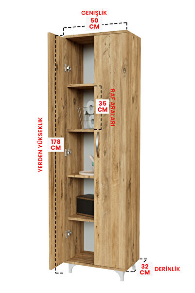 Hediyeler Kapında 5 Raflı Çok Amaçlı Banyo Dolabı Kiler Balkon Erzak Dolabı