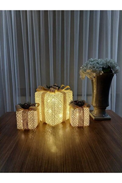 Kordelyadesign shop صندوق هدايا تحت شجرة عيد الميلاد مزود بإضاءة LED مكون من ...