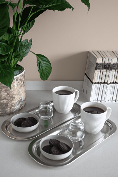 Sarkap Home 2'li Oval Sunumluk Tepsi - Silver