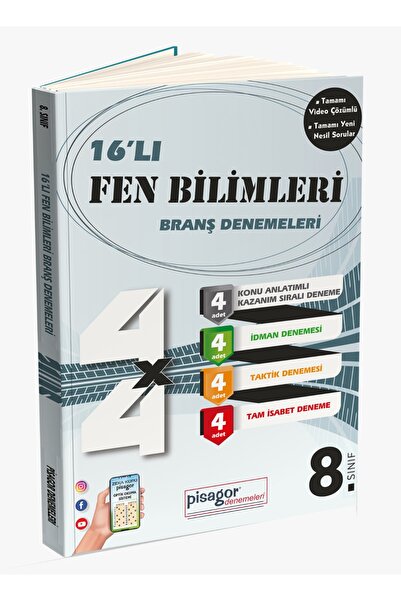 Zeka Küpü Yayınları Pisagor Serisi Lgs 8.sınıf 16'lı Fen Bilimleri Branş Dene...