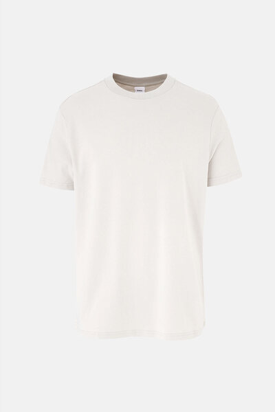 Dagi Μπλουζάκι με λαιμόκοψη σε ανοιχτό γκρι μεταξωτό απρειρισμένο μεταξωτό