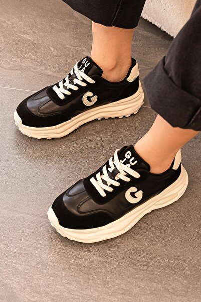 Guja ELLEN İTHAL ÖZEL SERİ HAKİKİ DERİ KADIN SPOR AYAKKABI SİYAH