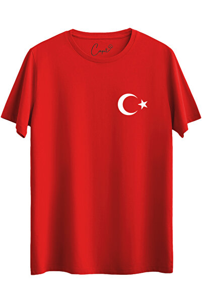 Çapıt Crew Neck 100% Cotton National Team - Turkey Back Printed T-Shirt