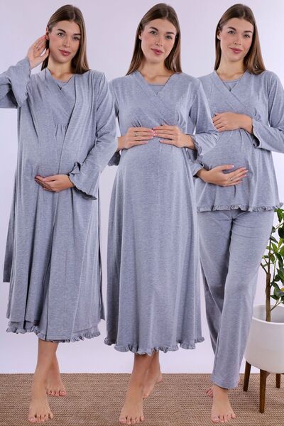 ByLohusa Effortt Gray Pregnant Maternity Set
