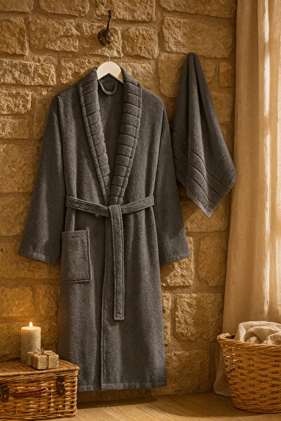 Casnack طقم مناشف رأس وروب حمام مكون من قطعتين من دورا