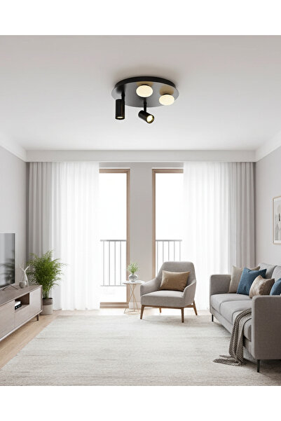 Özcan Aydınlatma 5044-2-19 Plofenyer 2 Cam+2 Spot Siyah