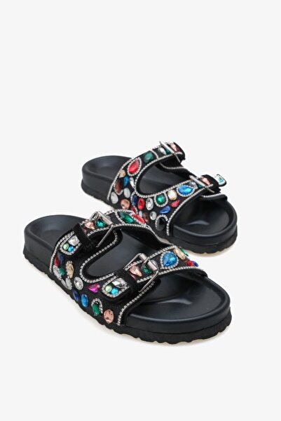 İNNA Γυναικείες παντόφλες από γνήσιο δέρμα με πέτρες Zoe İnna