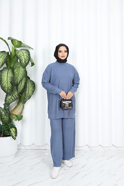 NİSUM MODA Self Patterned Knitting Suit