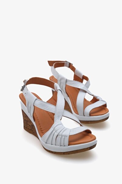 İNNA Xenia İnna Women's Genuine Leather Wedge Sandals