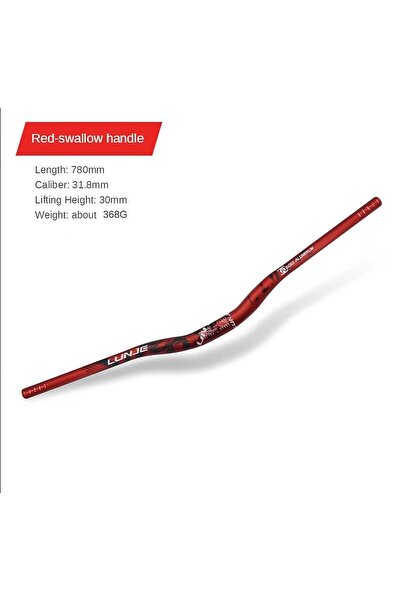 tur bike LUNJE Çift Renk Gidon 780 mm Kırmızı