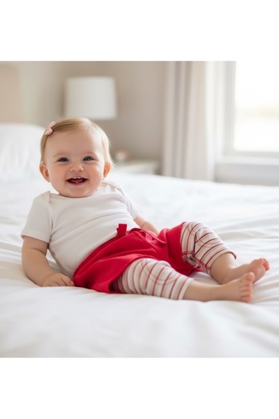 andywawa 3-6 Ay, Tek Beden, Kız Bebek Kışlık Eşorfman Altı