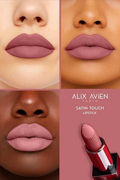 Alix Avien Uzun Süre Kalıcı Nemlendirici Pürüzsüz Etkili Yarı Mat Ruj - Satin Touch Lipstick 809 Roasted Pink