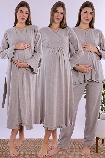 ByLohusa مجموعة الأمومة الحوامل باللون البيج