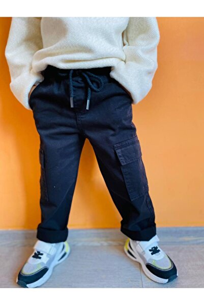 minibambi Erkek Çocuk Beli Lastikli Jogger Pantolon Siyah