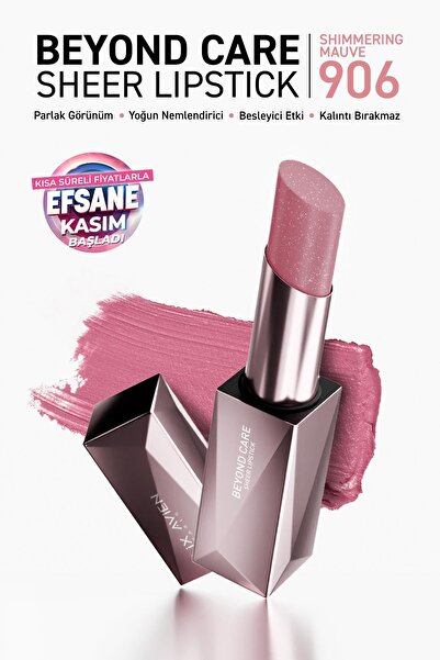 Alix Avien Beyond Care Sheer Lipstick 906 - Shimmering Mauve - Yoğun Nemlendirici Besleyici Etki - Parlak Ruj