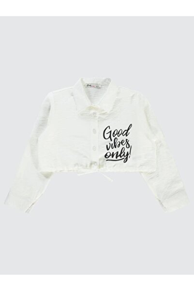 Civil Girls Πουκάμισο Good Vibes Only με τύπωμα 10-13 ετών - Λευκό 11-12 ετών