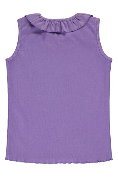 Civil Girls T-Shirt with Ruffled Collar for Ages 10-13 - Lilac 10-11 Years Old