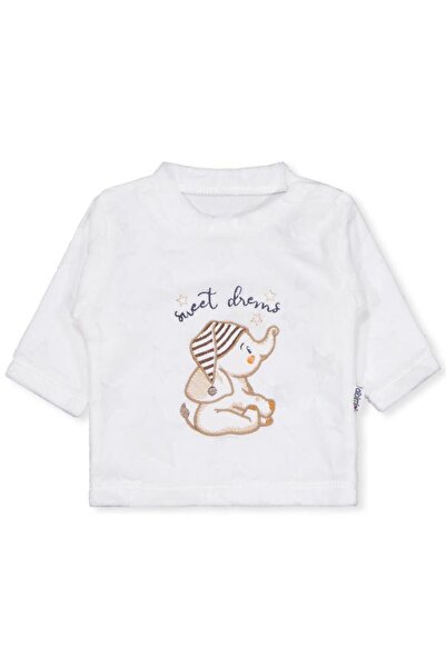 Minidamla Filli Embroidered Booties 2-Piece 1-6 Month Pajama Set - Ecru 6-9 Months